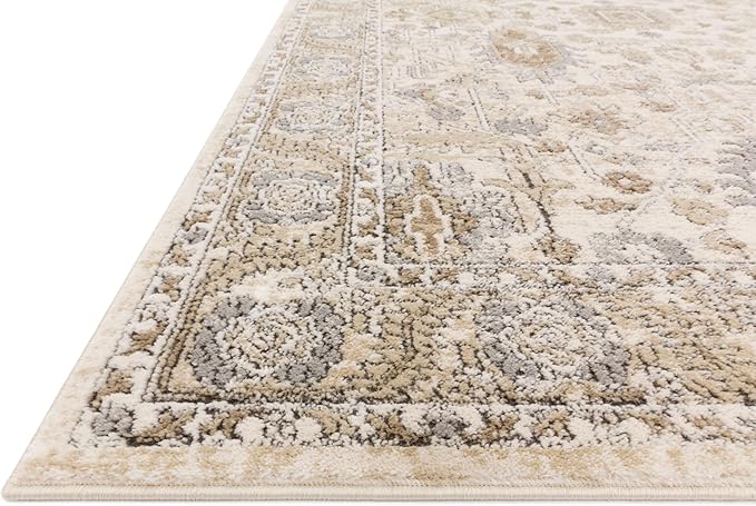 Loloi Teagan Collection TEA-03 Ivory/Sand 2'-8" x 13' Runner Rug, Large, Soft Neutral Rug, High-Traffic for Living Room, Bedroom, Home Office, Dining Area