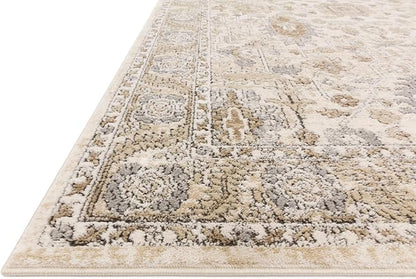 Loloi Teagan Collection TEA-03 Ivory/Sand 2'-8" x 13' Runner Rug, Large, Soft Neutral Rug, High-Traffic for Living Room, Bedroom, Home Office, Dining Area