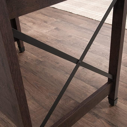 Sauder Carson Forge Vintage Rustic Computer Desk for Home Office with Drawers, in Coffee Oak