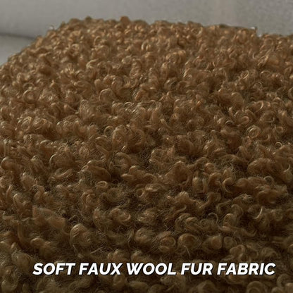 FUTEI Brown Decorative Throw Pillow Covers 18x18 Inch Set of 2,Soft Fluffy Faux Wool Fur Boucle Textured Cushion Case,Modern Home Decor for Couch Bed Living Room Office