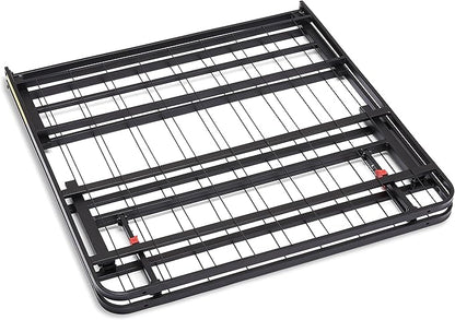 Amazon Basics Bed Frame with Storage, Foldable Metal Platform, Sturdy Steel, No Box Spring Needed, 14-inch High, Tool-Free Setup, Twin Size, Black