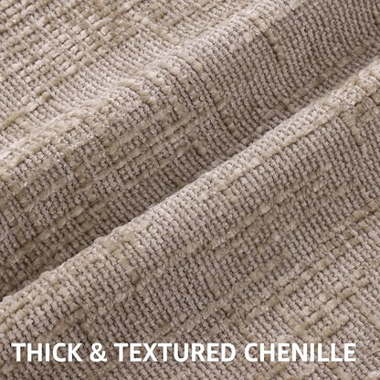 decorUhome Fall Oatmeal Chenille Throw Pillow Covers 12x20 Set of 2 Thick Textured Slubby Couch Pillow Covers Farmhouse Accent Modern Neutral Decorative Pillow Cases for Bed Sofa Living Room