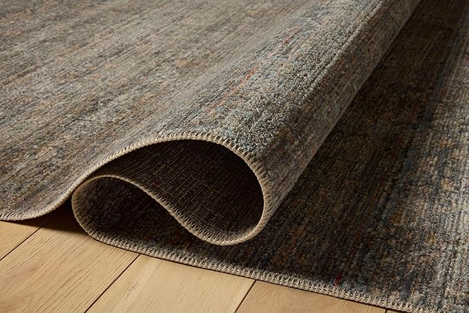 Loloi Amber Lewis Molly Collection MOL-05 Lagoon/Natural 9'-6" x 13'-6" Low Pile Area Rug