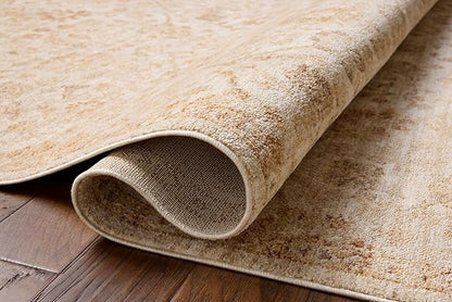 Loloi Chris Loves Julia Palma Collection PLM-04 Natural/Spice 3'-6" x 5'-6" Accent Rug Vintage Style Boho Living Room Bedroom Carpet