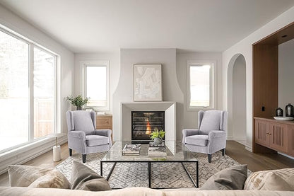 Accent Chair Set of 2, Modern Living Room Chairs with Wingback, Comfy Upholstered High Back Single Sofa for Bedroom, Mid-Century Reading Armchair Sillas para Sala