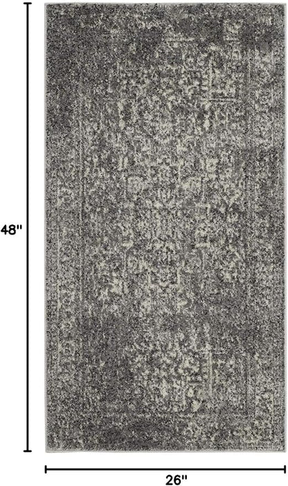 SAFAVIEH Evoke Collection 2'2" x 4' Grey/Ivory EVK256D Oriental Distressed Non-Shedding Living Room Bedroom Accent Rug