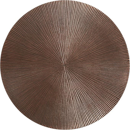 Kate and Laurel Engles Traditional Adjustable-Height Pedestal Drink Table; 10 x 10 x 30; Bronze; Vintage Round Indoor Metal Plant Stand with Embossed Sunburst Pattern