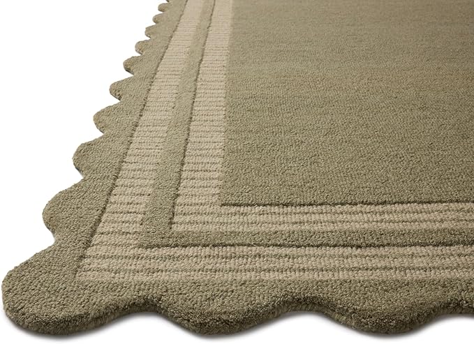 Loloi Chris Loves Julia Scottie Collection SCO-01 Olive/Pebble 3'-6" x 5'-6", .87" Pile Height, Accent Rug