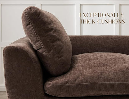 48.6" Single Sofa, Small Boneless Couches for Living Room, Cloud Couch for Bedroom, Office, Brown