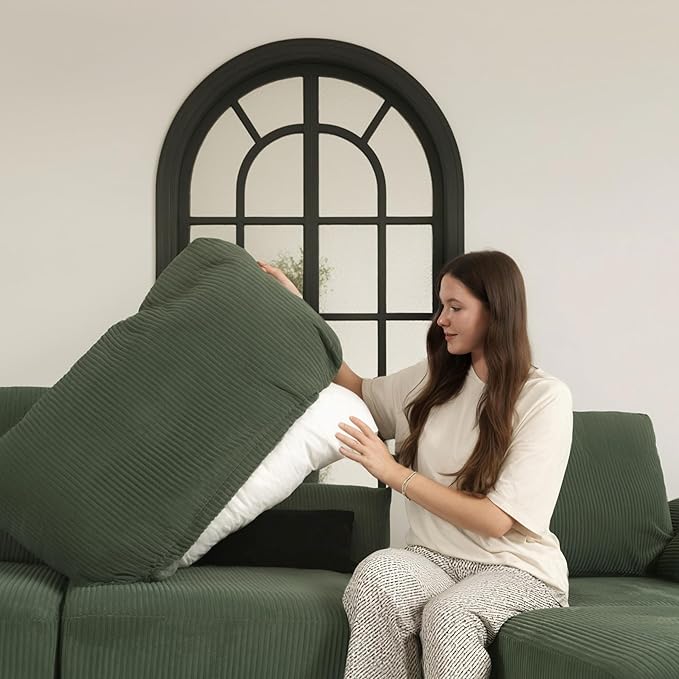EASE MOOSE Oversized Modular Sectional Sofa, Extra Large L Shape Sectional Cloud Couch,Comfty Deep Modular Sofa with Ottoman for Living Room