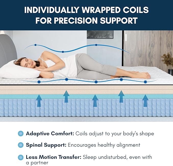 Diamond Mattress EquaLite Copper Cooled Hybrid Mattress, Queen Mattress 11-inch Firm, Greenguard Gold, CertiPUR-US Certified, Fiberglass-Free, Made in USA