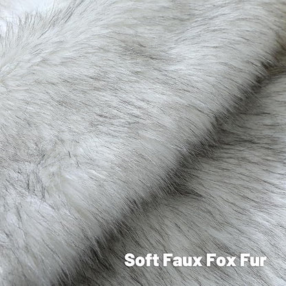 FUTEI Black White Decorative Throw Pillow Covers 26x26 Inch Set of 2,Soft Fluffy Faux Fox Fur Textured Euro Pillow Shams,Modern Home Decor for Couch Living Room