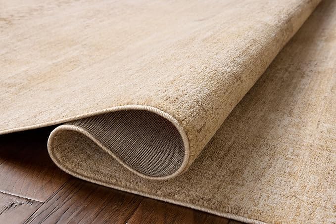 Loloi Chris Loves Julia Palma Collection PLM-07 Wheat/Taupe 7'-10" x 10' Fringe Area Rug Vintage Style Boho Living Room Bedroom Carpet