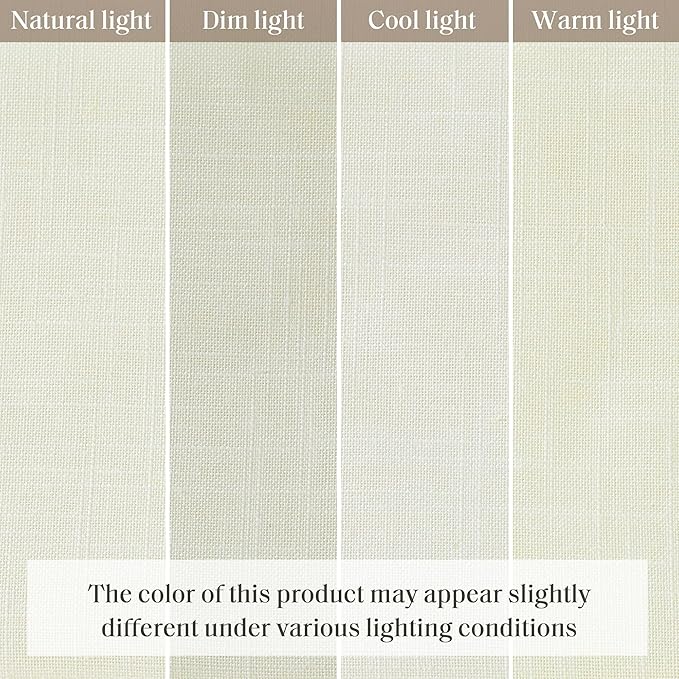 Madison Park Kyler Cordless Roman Shades - Single Panel, Lightweight Linen Blend Fabric, Natural Design, Easy Installation, Light Filtering Window Blind, Bedroom, Living Room Decor 31"W x 64"L Ivory