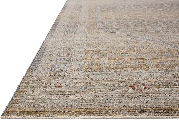 Loloi Chris Loves Julia Ida Collection IDA-02 Stone/Gold 2'-7" x 8'-0", .19" Pile Height, Runner Rug