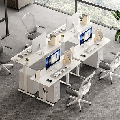 55 x 24 Inch Electric Standing Desk Adjustable Height, Sit Stand Desk, Stand up Desk for Home Office, Computer Workstation (Spliced Desktop,White)