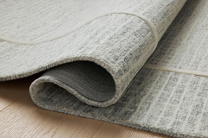 Loloi Chris Loves Julia Briggs Collection, Mist & Ivory, 2'-0" x 5'-0" Accent Rug – Minimal Gritted Design Area Rugs for Living Room Bedroom Entryway & Hallway No Shed High Traffic Home Decor Rug