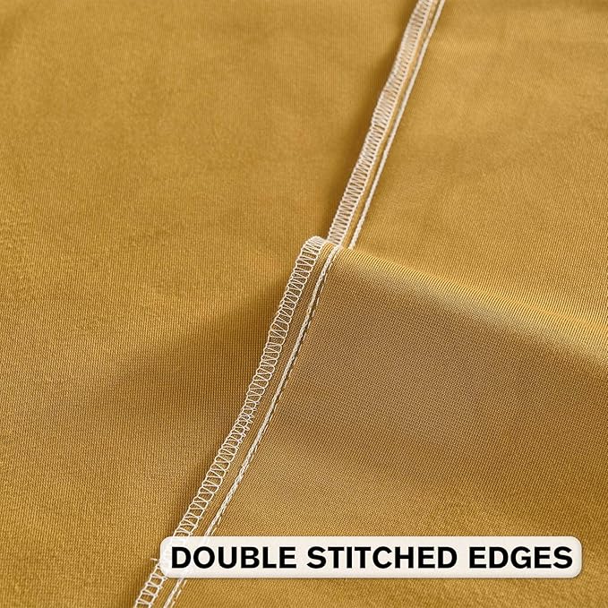 FUTEI Golden Yellow Velvet Throw Pillow Covers 26x26 Inch Set of 2,Soft Embossed Leaf-Relief Textured Euro Pillow Shams,Natural Home Decor for Couch Living Room