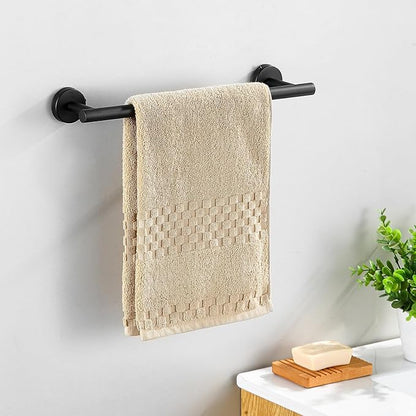 5-Pieces Matte Black Bathroom Accessories Set, Stainless Steel Bathroom Hardware Set, Bath Towel Bar Set, Towel Racks for Bathroom Wall Mounted.