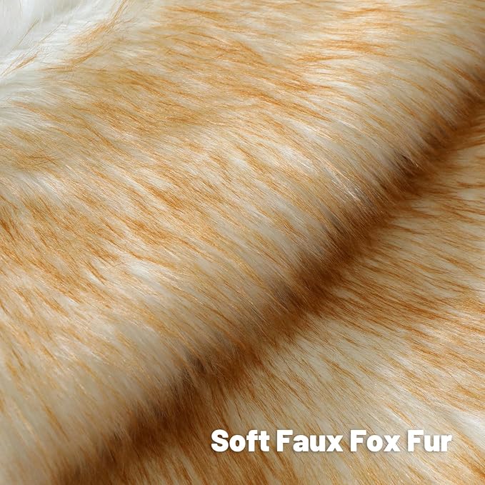 FUTEI Brown White Decorative Throw Pillow Covers 18x18 Inch Set of 2,Soft Fluffy Faux Fox Fur Textured Cushion Case,Modern Home Decor for Couch Living Room
