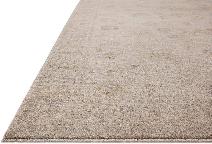 Loloi Chris Loves Julia Louisa Collection LOI-01 Oatmeal/Stone 2'-7" x 12'-0", .38" Pile Height, Runner Rug