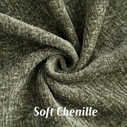 FUTEI Sage Green Chenille Throw Pillow Covers 26x26 Inch Set of 2,Soft Cozy Bound Edge Design Euro Pillow Sham,Home Decor for Couch Bed Living Room