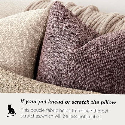 Foindtower Pack of 2 Textured Boucle Throw Pillow Covers Accent Solid Decorative Lumbar Pillow Cases Cozy Soft Couch Cushion Case for Chair Sofa Bedroom Living Room Home Decor 12x20 Inch Dark Purple