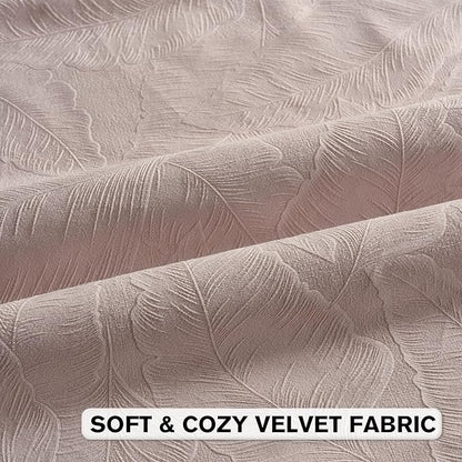 FUTEI Pink Velvet Throw Pillow Covers 18x18 Inch Set of 2,Soft Embossed Leaf-Relief Textured Cushion Cases,Natural Home Decor for Couch Living Room