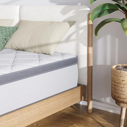 Novilla King Mattress 14 Inch, Hybrid Mattress in a Box with Individual Pocket Spring for Motion Isolation, Supportive & Pressure Relief, CertiPUR-US