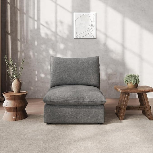 Waterproof Cloud Sectional Couches,High Backrest Down Filled Sofa for Living Room,Modular Sofas Spill & Stain-Resistant Cloud Couch,Detachable Couch Covers,Dark Grey