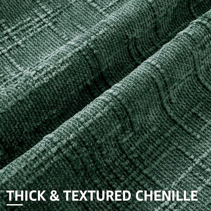 decorUhome Christmas Green Chenille Throw Pillow Covers 12x20 Set of 2 Thick Textured Slubby Couch Pillow Covers Farmhouse Accent Modern Neutral Decorative Pillow Cases for Bed Sofa Living Room