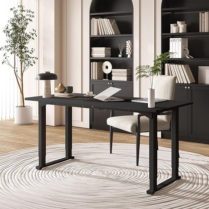 4 Legs Standing Desk, Large 79x31 Inches Electric Adjustable Height Desk with Splice Board, Stand Up Desks Home Office Computer Workstation, Black
