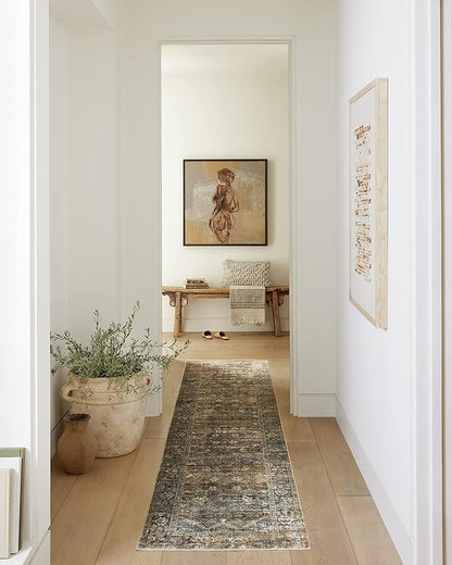 Loloi Amber Lewis Morgan Collection MOG-05 Spice/Lagoon 8'-3" x 11'-3" 38" Thick Area Rug feat. CloudPile, Neutral, Room Décor, Vintage Inspired, Livingroom, Bedroom, Dining Area
