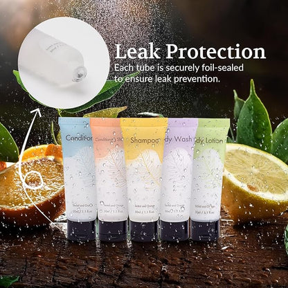Leak-Proof Travel Size Body Wash 1 Oz Each Pack of 100 Bulk Pack Hotel Body Wash Santal and Orange Scent Amenities and Toiletries for Hospitality