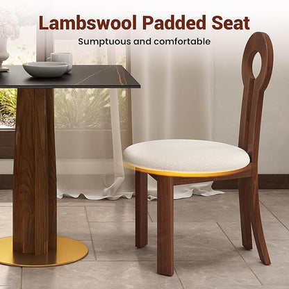 Sintered Stone Square Office Table and Chair Set - Meeting Table for Small Offices (Walnut‌ Leg and Black Top, 1 Table and 2 Chairs)