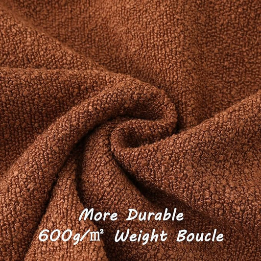 FUTEI Pack of 2 Rust Decorative Throw Pillow Covers 24x24 Inch Soft Cozy Solid Boucle Textured European Cushion Case,Modern Home Decor for Couch Bed Living Room