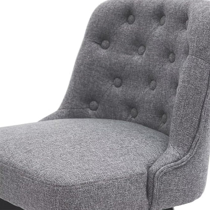 MINCETA Bar Stool, 30 Inch Upholstered Barstool with Low Tufted Back and Footrest, Swivel Counter Height Barstool for Kitchen Island Home Bar Performance Fabric Gray
