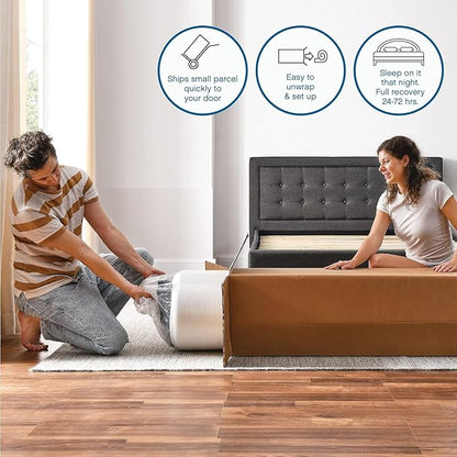 Cool Gel 12 Inch Twin XL Mattress Memory Foam Medium Firm, Gel Memory Foam Mattress Twin XL Cooling, Made in the USA, 12" Depth with Pressure Relief, CertiPUR-US Certified Fiberglass Free, Bed