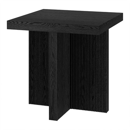 Henn&Hart 22" Wide Square Side Table in Black Grain, for Home, Living Room, Bedroom, Entertainment Room, Office