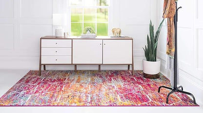 Unique Loom Trellis Frieze Collection Area Rug - Geometric (8' x 10', Multi/ Ivory)