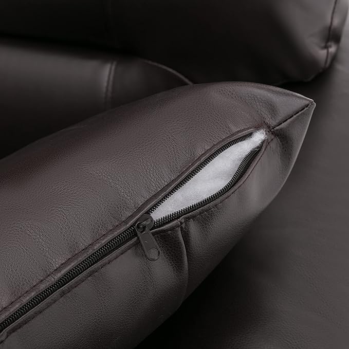 Morden Fort Faux Leather Chairs Set of 2, Modern Luxury Leather Sofa Chair Easy Clean Skin-Friendly Leather Accent Armchairs for Living Room Apartment Office Lounge Comfy Reading Chairs, Chocolate