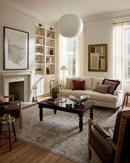 Loloi Chris Loves Julia Ida Collection IDA-06 Slate/Natural 11'-6" x 15'-6", .19" Pile Height, Area Rug