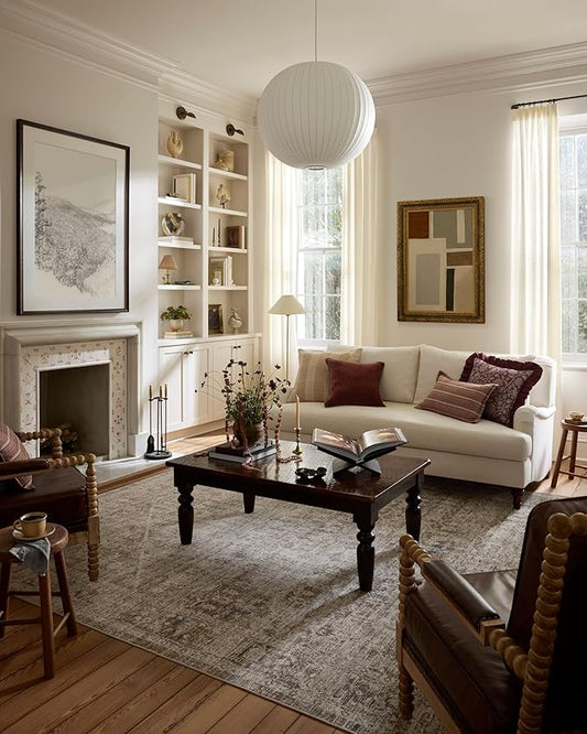 Loloi Chris Loves Julia Ida Collection IDA-06 Slate/Natural 5'-3" x 7'-6", .19" Pile Height, Area Rug