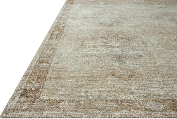 Loloi Amber Lewis Cambria Collection CBR-02 Mist/Natural 2'-6" x 7'-6" Runner Rug Jute, Neutral, Vintage Style, Antique Tone, Living, Bedroom, Dining, Carpet