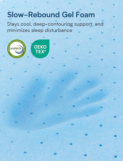 King Mattress Firm, 12 Inch Cooling Gel Memory Foam Mattress, Back Pain Relief, Cooling Ice Silk Cover, Bed Mattress in Box, CertiPUR-US Certified