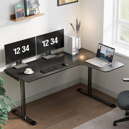 EUREKA ERGONOMIC L Shaped Gaming Desk, 60 Inch L60 Home Office Corner PC Computer Gamer Table Large Writing Workstation Gifts w Mouse Pad Cable Management, Space Saving, Easy to Assemble, Right Black