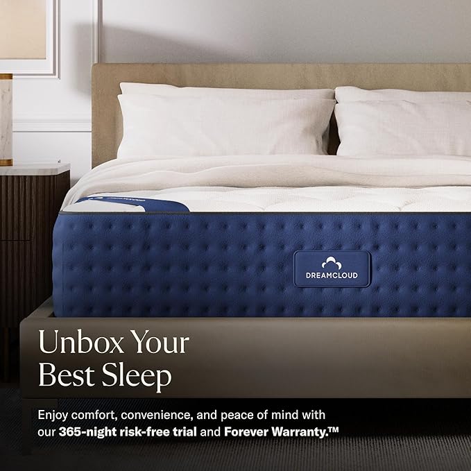 DreamCloud 12" Full Mattress - Luxury Gel Memory Foam - 365 Night Trial - Premium Pressure-Relieving Layers - Forever Warranty - CertiPUR-US® Certified