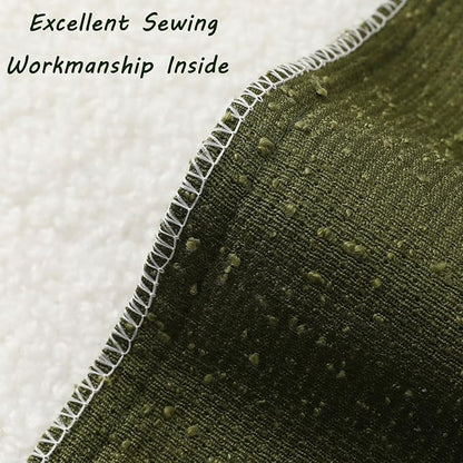 FUTEI Pack of 2 Moss Green Decorative Throw Pillow Covers 20x20 Inch Soft Cozy Solid Boucle Textured Cushion Case,Modern Home Decor for Couch Bed Living Room
