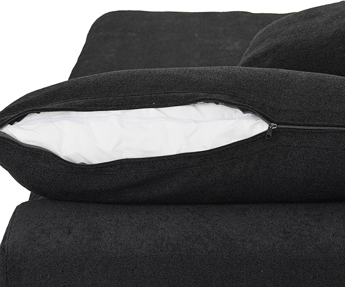 Cloud Modular Sectional Sofa for Livingroom,Large Down Filled Comfort Corner Sectional Sofa Couch Wide Deep Seat Convertible Couches for Office Apartment,V Shaped,Black