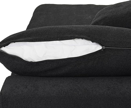 160.6" Cloud Modular Sectional Sofa with Thick Cushion, Wide 4-Seater Minimalist Couch,Convertible Couch Deep Seat Couches for Modern Living Room Sofa Sets for Office House,Black